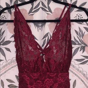 Red lace bodysuit